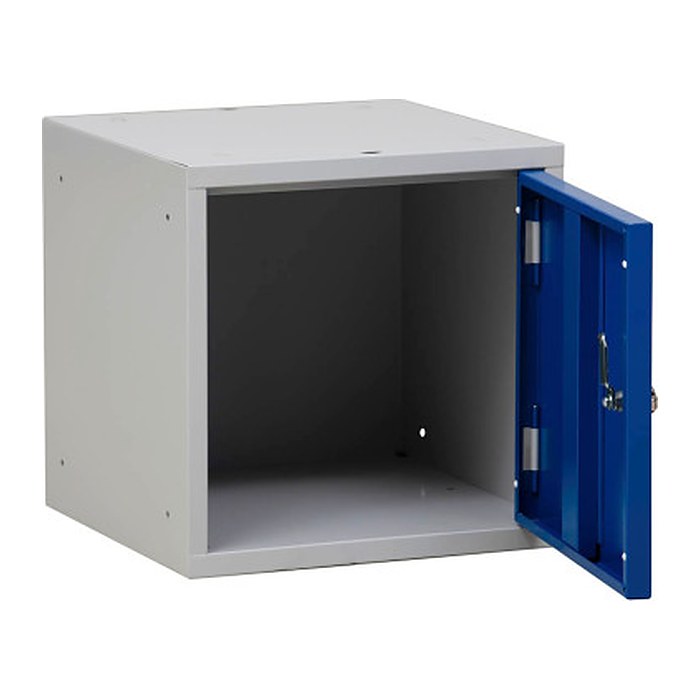 Gürkan Schließfachschrank lichtgrau, enzianblau 107001, 1 Schließfach 38,0 x 38,0 x 38,0 cm