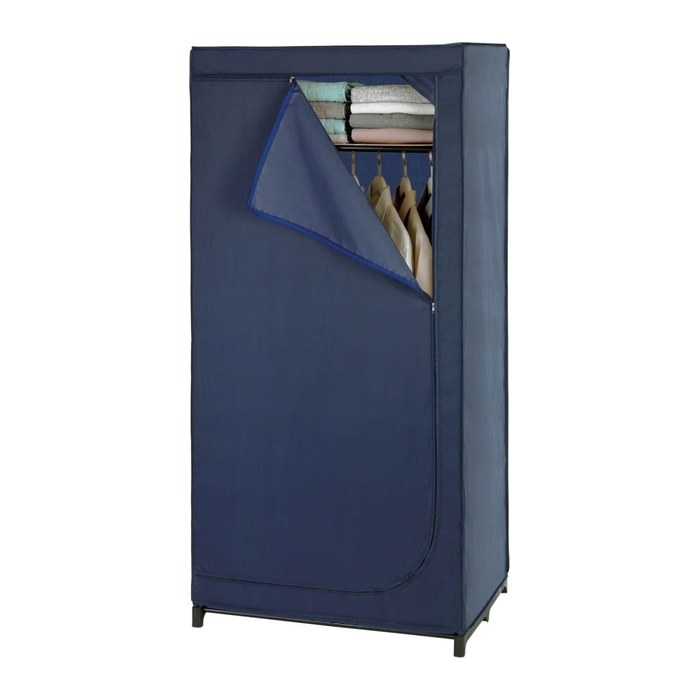 WENKO Stoffschrank Business, 64530100 blau 75,0 x 50,0 x 160,0 cm, 1 St.