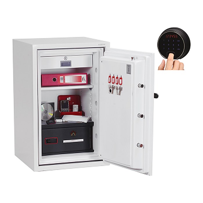 phoenix Tresor Data Combi mit Feuerschutz signalweiß 52,0 x 52,0 x 82,0 cm
