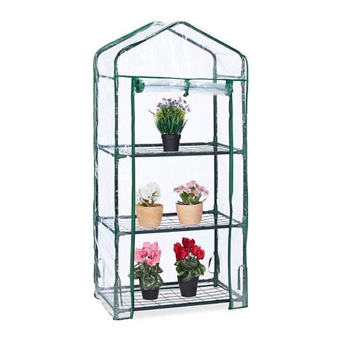 relaxdays Foliengewächshaus Metall transparent 60,0 x 40,0 x 128,0 cm, 1 St.