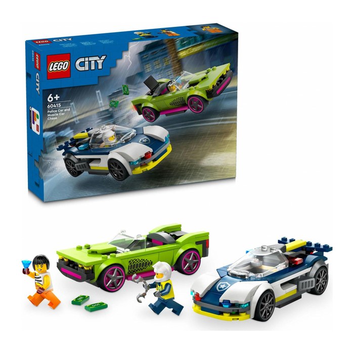 LEGO® City 60415 Verfolgungsjagd mit Polizeiauto und Muscle Car Bausatz