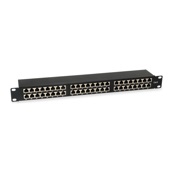 Equip 19" Patchpanel 48xRJ45 Cat6 FTP 1U 250MHz RAL9005
