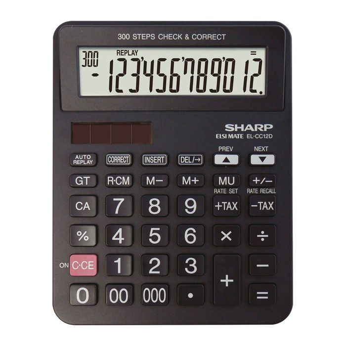 SHARP EL-CC12D Taschenrechner schwarz