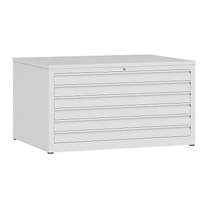 LÜLLMANN Planschrank signalweiß 6 Schubladen 113,5 x 83,5 x 60,5 cm, 1 St.
