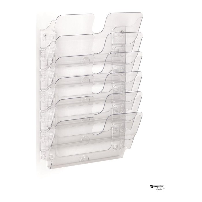 DURABLE Wandprospekthalter Flexiplus transparent DIN A4 quer 6 Fächern 34,0 x 10,0 x 52,0 cm, 1 St.