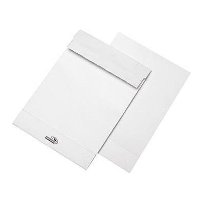 MAILmedia Faltentaschen Securitex DIN B4 ohne Fenster weiß mit 5,0 cm Falte, 100 St.
