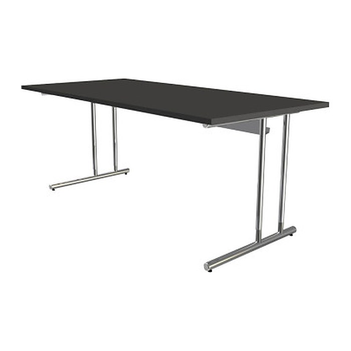 Kerkmann Schreibtisch anthrazit rechteckig, C-Fuß-Gestell chrom 180,0 x 80,0 cm