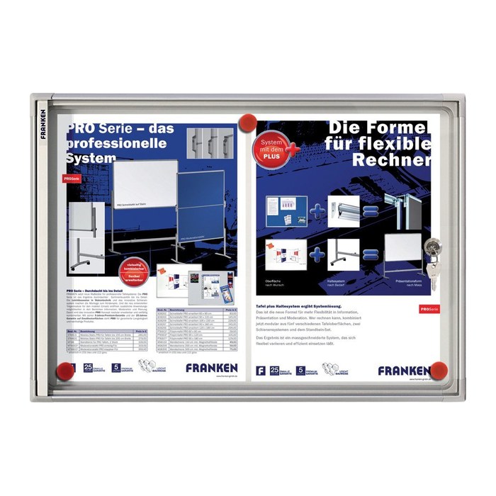 FRANKEN Schaukasten X-tra!Line  silber 8x DIN A4 96,0 x 3,0 x 68,0 cm, 1 St.