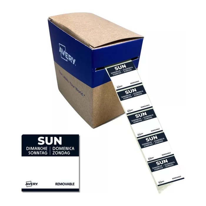 AVERY Zweckform Sonntag Tagesetiketten weiß 25,0 x 25,0 mm, 1.000 St.