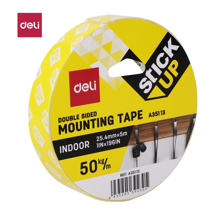 DELI Montageband 25,4mm x 5m doppelseitig, weiß