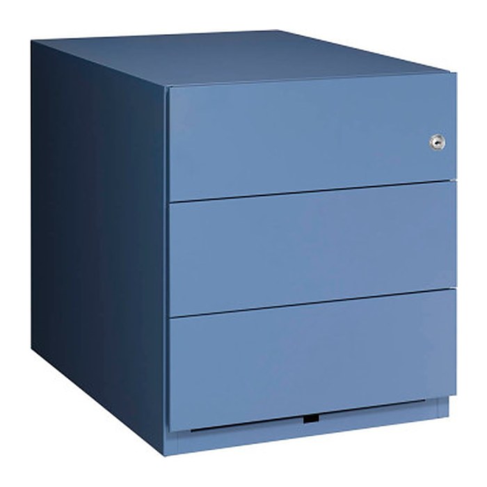 BISLEY Note Rollcontainer blau 3 Auszüge 42,0 x 56,5 x 49,5 cm