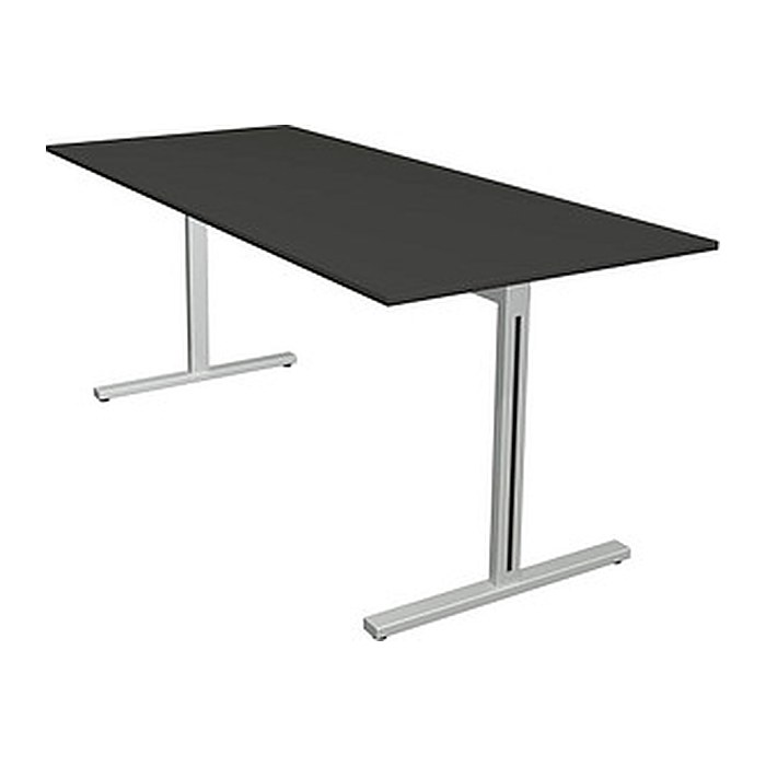 Kerkmann Form 1 Schreibtisch anthrazit rechteckig, T-Fuß-Gestell silber 180,0 x 80,0 cm