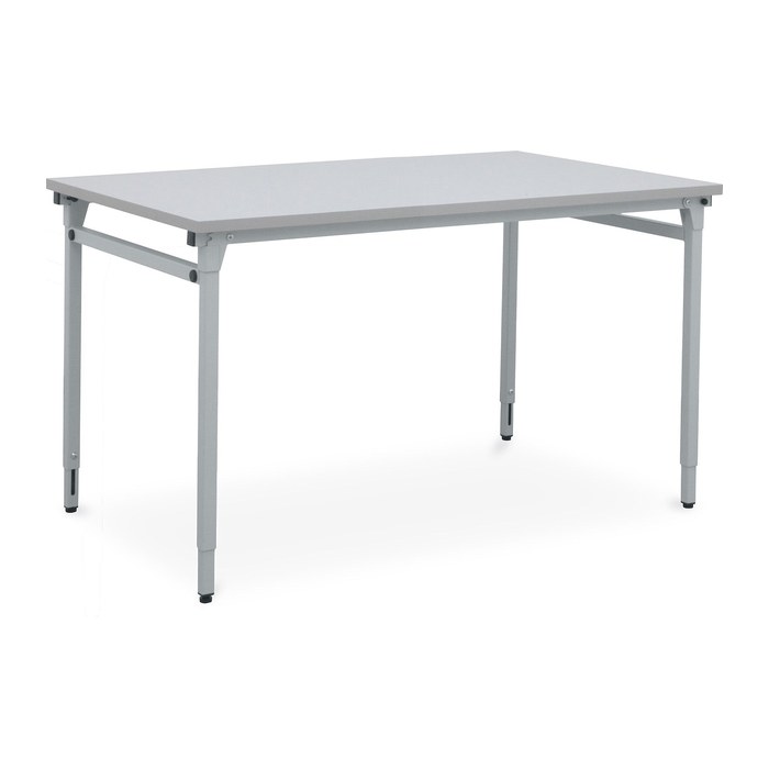 Klapptisch 4-Fuß höhenverstellbar – Gestell in Lichtgrau (1200 x 600 mm)