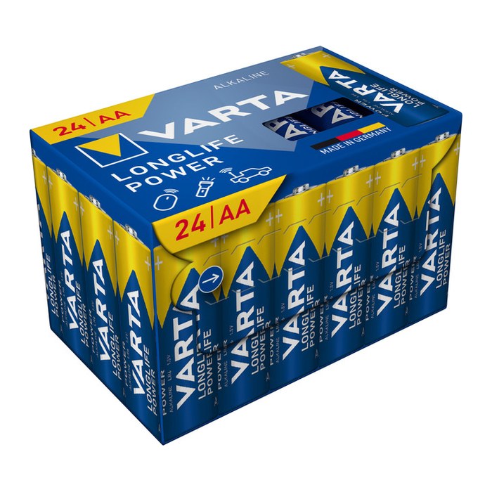 VARTA Batterien LONGLIFE Power Cube Alkali-Mangan Mignon AA 1,5 V, 24 St.