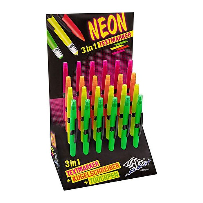 WEDO Touchpen mit Kuli + Textmarker NEON f.sortiert