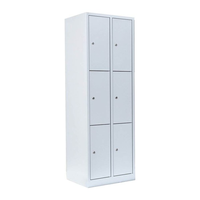 LÜLLMANN Schließfachschrank lichtgrau 520320, 6 Schließfächer 60,0 x 50,0 x 180,0 cm