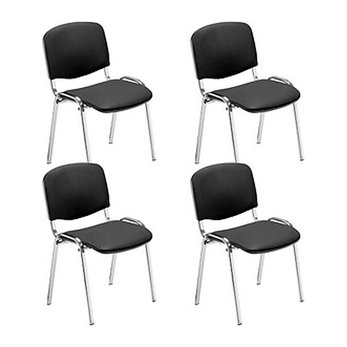 Nowy Styl Besucherstühle Iso anthrazit Kunstleder, 4 St.