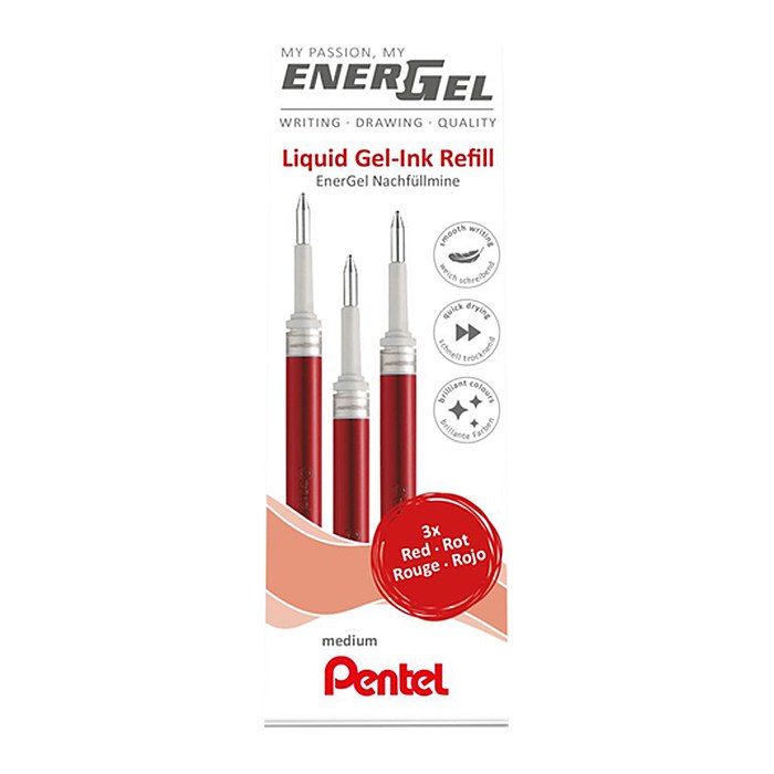 Pentel EnerGel Gelschreiberminen rot 0,35 mm 3 St.