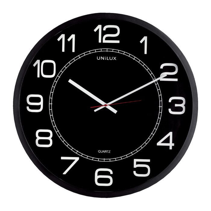 unilux Wanduhr Mega schwarz Kunststoff, Ø 57,5 cm