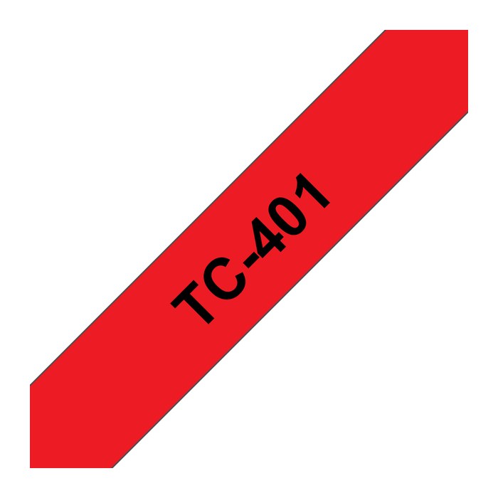 brother Schriftband TC-401 TC401, 12 mm, schwarz auf rot, 1 St.