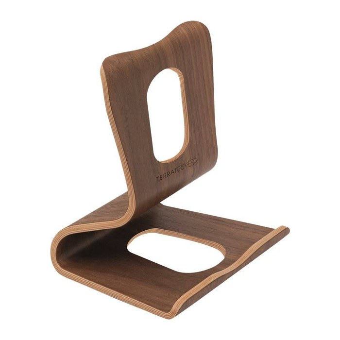 TERRATEC Tabletständer Holzeins braun Echtholz