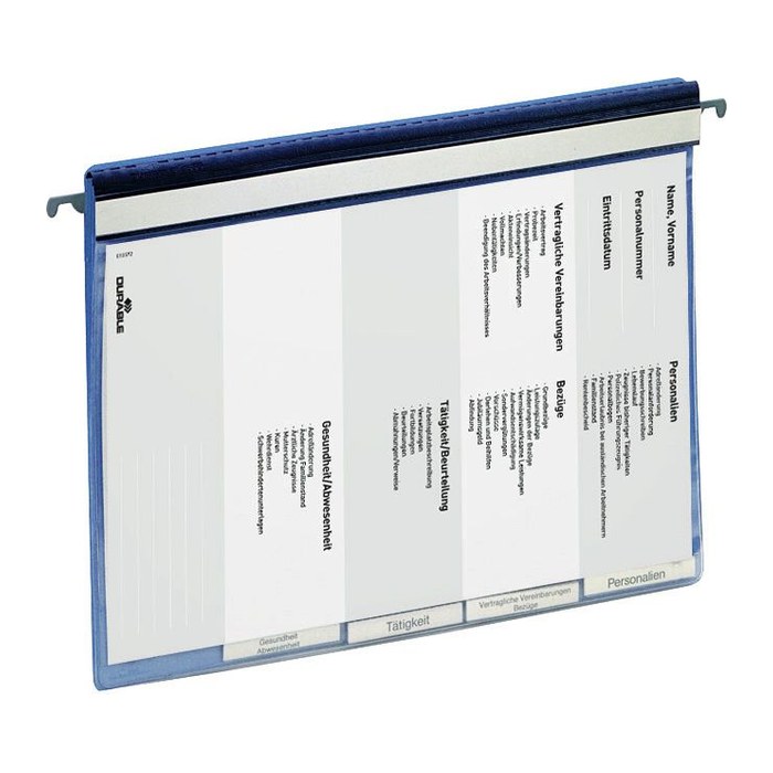 DURABLE Personalhefter Kunststoff blau DIN A4 5x kaufmännische Heftung, 5 St.