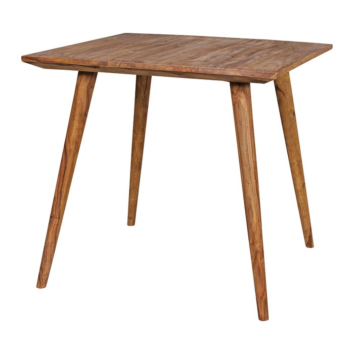 WOHNLING Esstisch sheesham quadratisch, 4-Fuß-Gestell sheesham, 80,0 x 80,0 x 76,0 cm