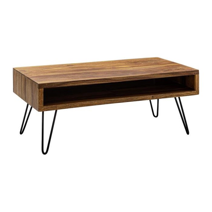 WOHNLING Couchtisch rechteckig Massivholz sheesham 100,0 x 50,0 x 40,0 cm, 1 St.