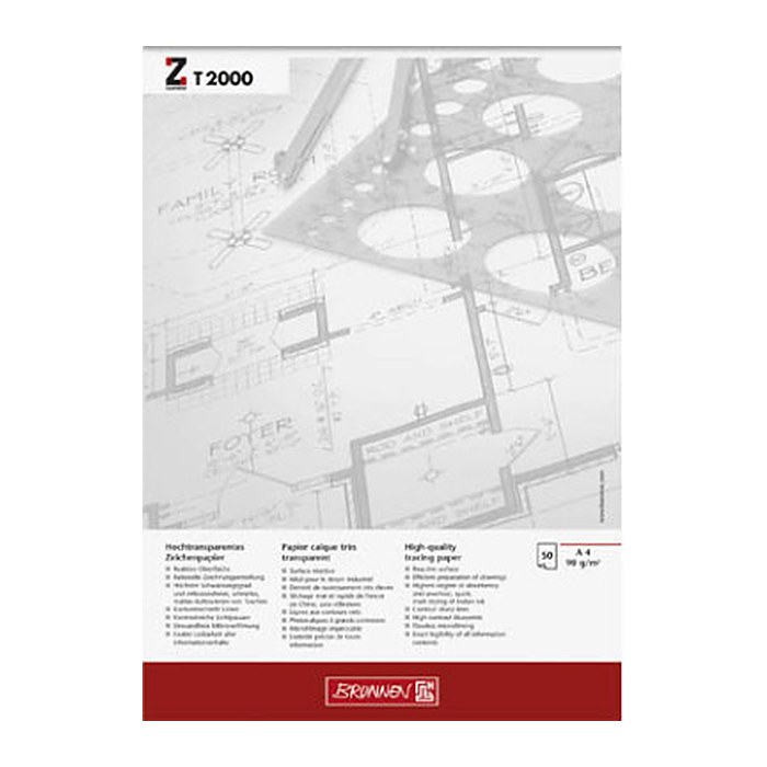 BRUNNEN Transparentpapier 90 g/qm, 50 Blatt