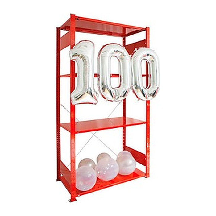SCHULTE Schwerlastregal Jubiläum »100 Jahre Gebr. Schulte« 32650-4-3000 feuerrot 100,0 x 50,0 x 200,0 cm