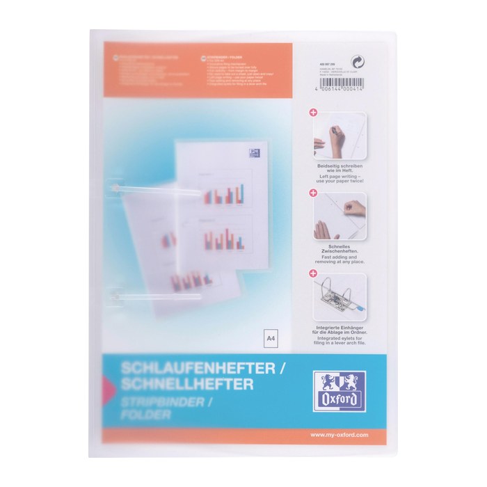Oxford Schlaufenhefter A4 aus PP 05 mm für ca. 100 Blatt