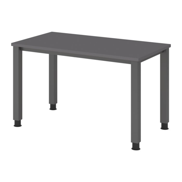 HAMMERBACHER QS612 Schreibtisch grafit rechteckig, 4-Fuß-Gestell grau 120,0 x 67,2 cm