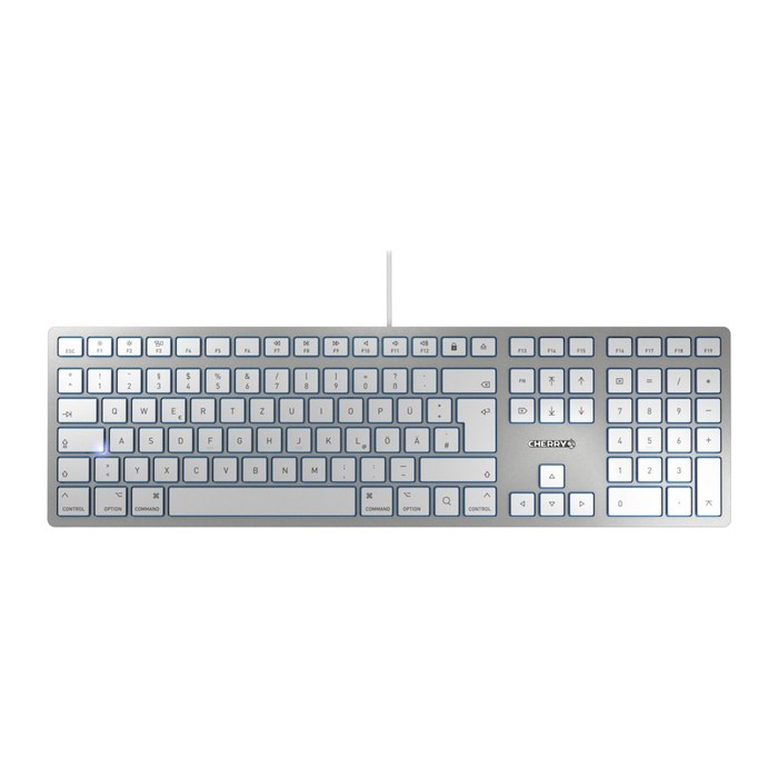 CHERRY KC 6000 SLIM for MAC Tastatur kabelgebunden silber