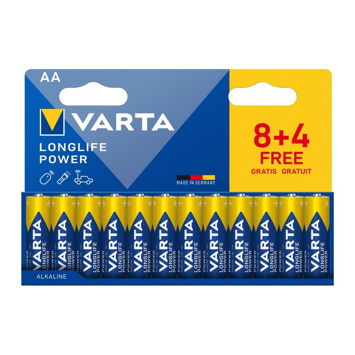 Varta Batterie LONGLIFE Power AA NEU 12St. (8+4)