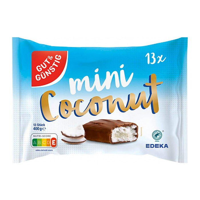 GUT&GÜNSTIG mini Coconut Schokoriegel 13 Riegel, 13 St.