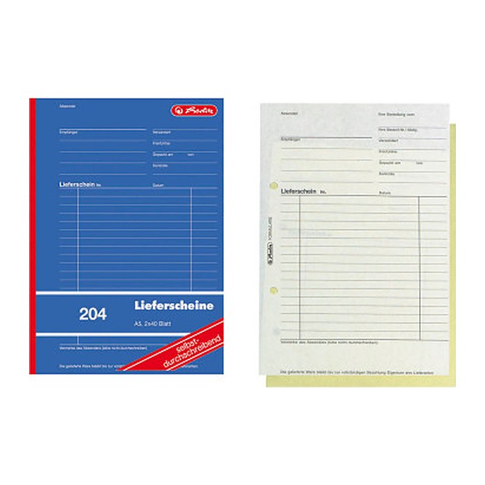 herlitz Lieferschein mit Empfangsschein Formularbuch 204, 1 St.