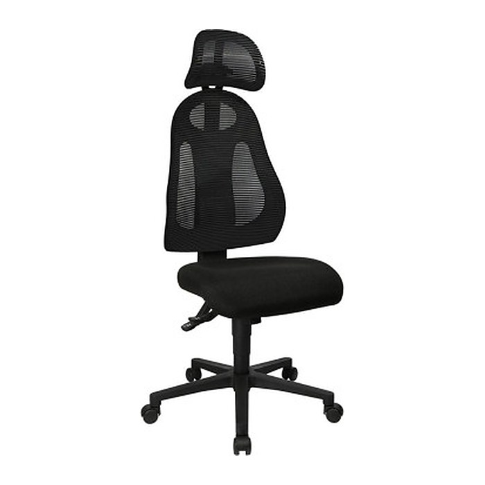 Topstar Bürostuhl Free Art mit Kopfstütze, FR100 G200X Stoff schwarz, Gestell schwarz