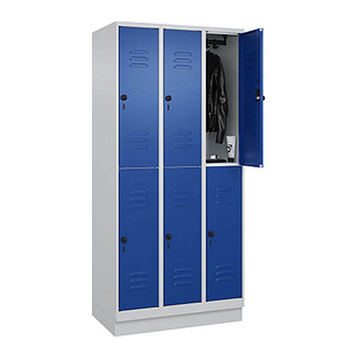CP Spind Classic PLUS enzianblau, lichtgrau 080320-30 S10003, 6 Schließfächer 90,0 x 50,0 x 195,0 cm