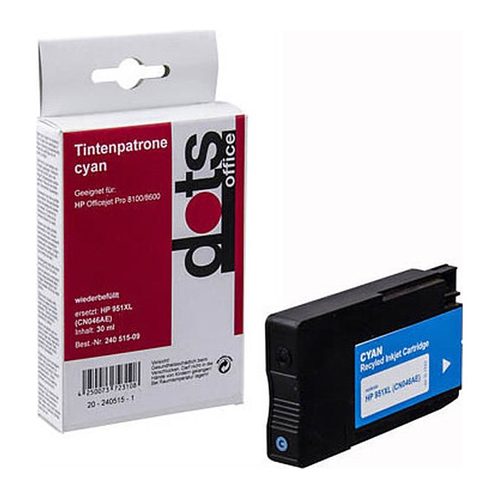 dots  cyan Druckerpatrone kompatibel zu HP 951XL (CN046AE)