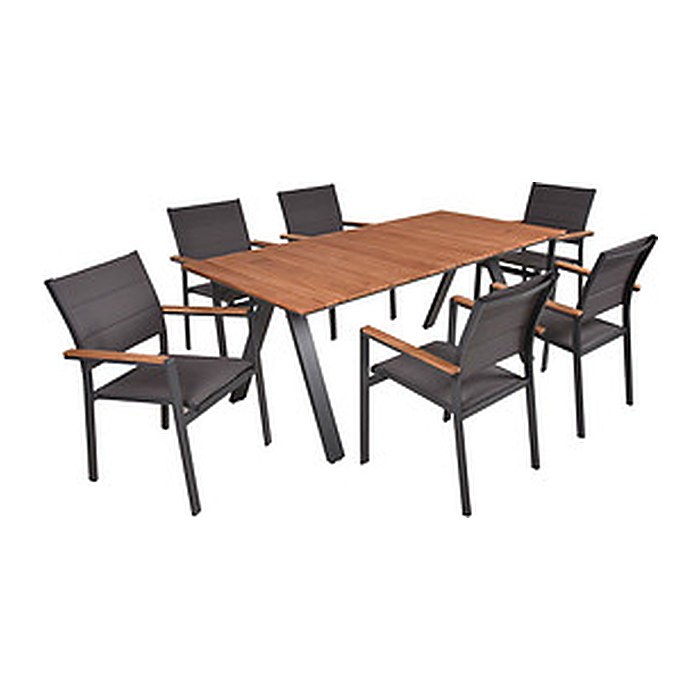 Garden Pleasure Sitzgruppe DAVINA, anthrazit Kunststoff, Metall, 7-teilig