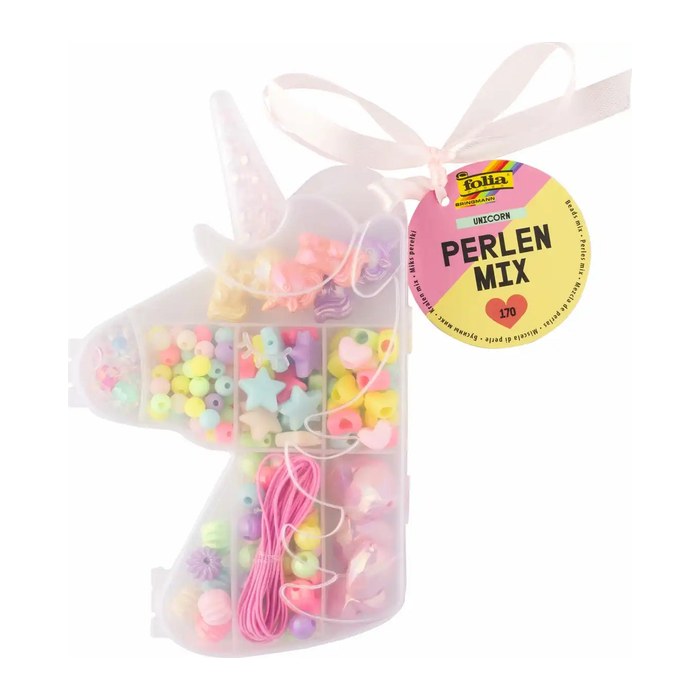 folia Perlen-Set Unicorn mehrfarbig