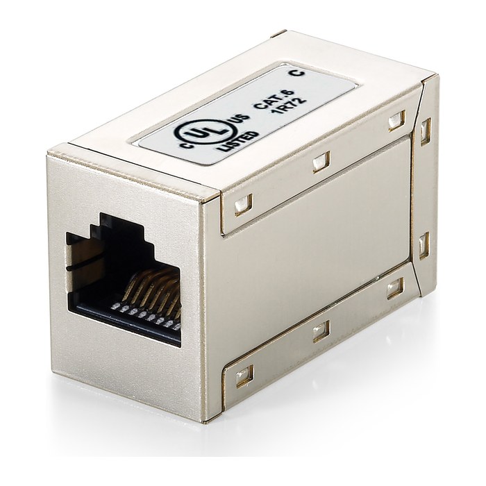 Equip modulare Kupplung Cat6 RJ45x2 8P8C geschirmt silber Polybeutel