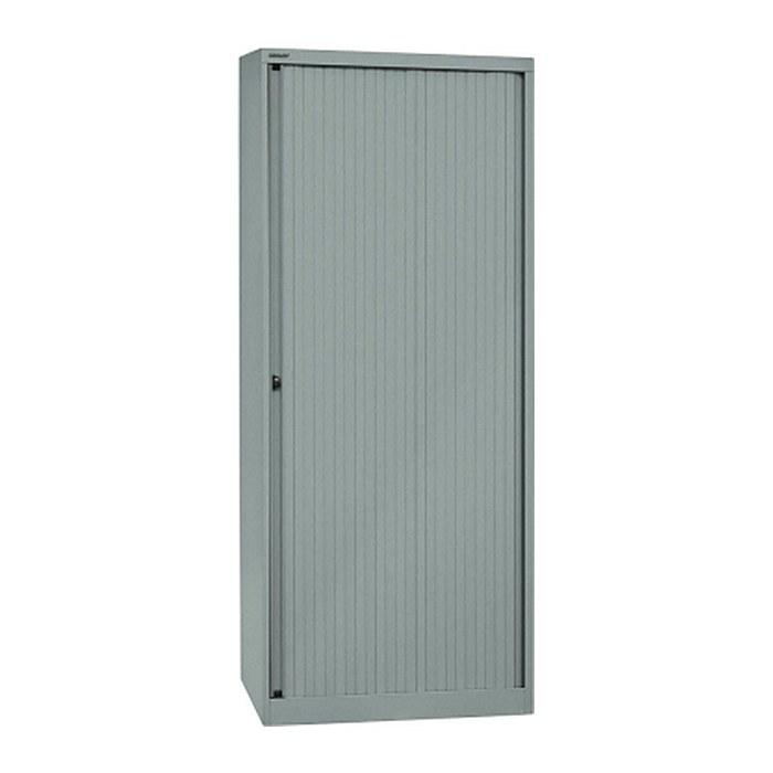 BISLEY Rollladenschrank silber 4 Fachböden 80,0 x 43,0 x 198,0 cm