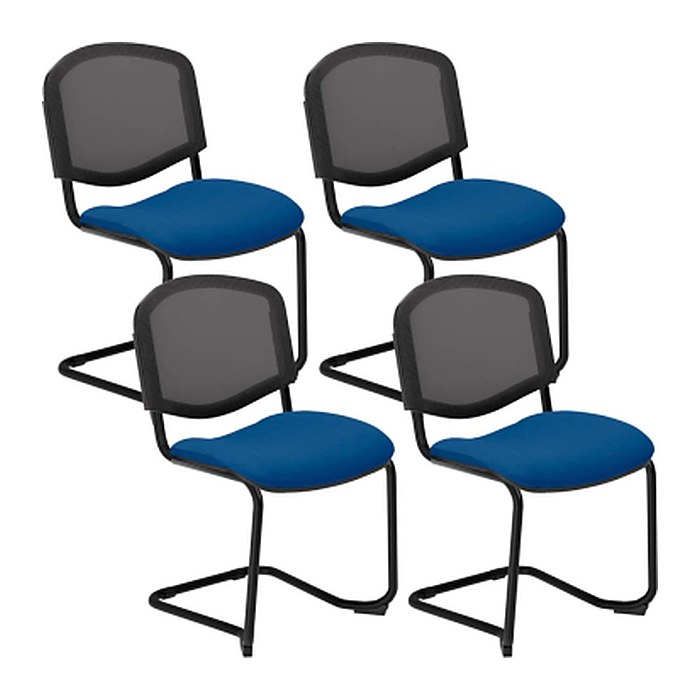 Nowy Styl Besucherstuhl Iso Ergo Mesh blau Stoff, 4 St.