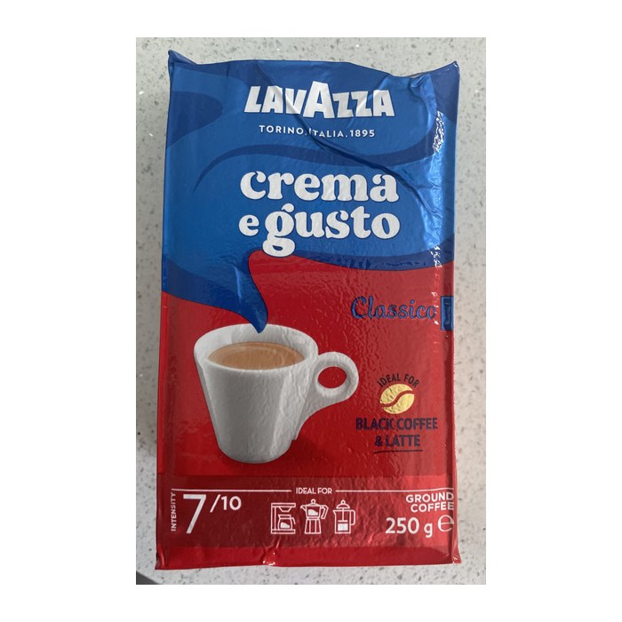 LAVAZZA Crema e Gusto Kaffee, gemahlen, Arabica- und Robustabohnen kräftig, 250 g