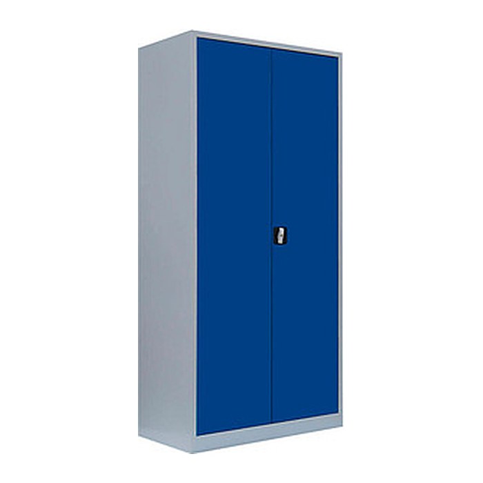LÜLLMANN Stahlschrank 530361 enzianblau, lichtgrau 4 Fachböden 92,5 x 60,0 x 195,0 cm, aufgebaut, 1 St.