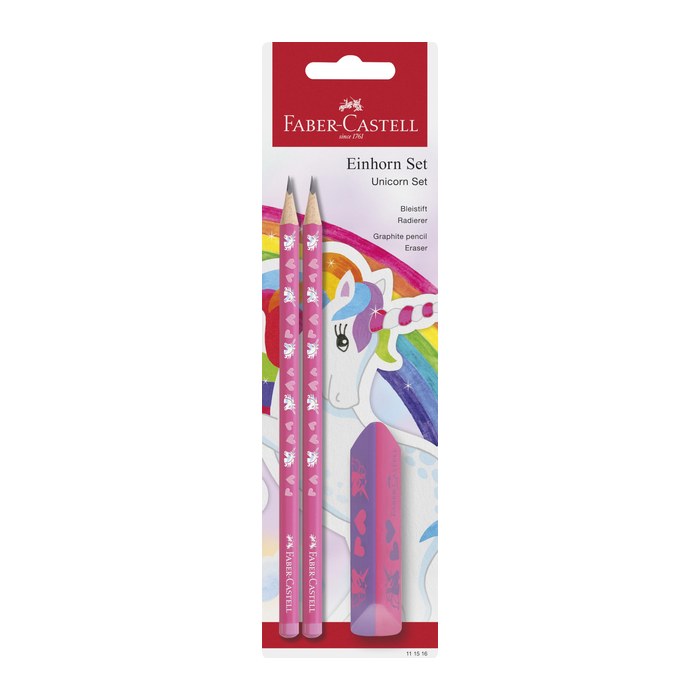 FABER-CASTELL Einhorn Bleistift-Set HB pink, 1 Set