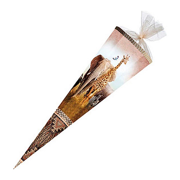 Nestler Tradition in Emotion Schultüte Safari 85,0 cm braun/weiß
