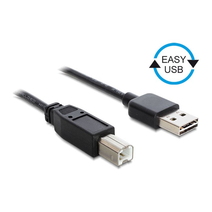DELOCK Easy USB Kabel A -> B St/St 2.00m schwarz
