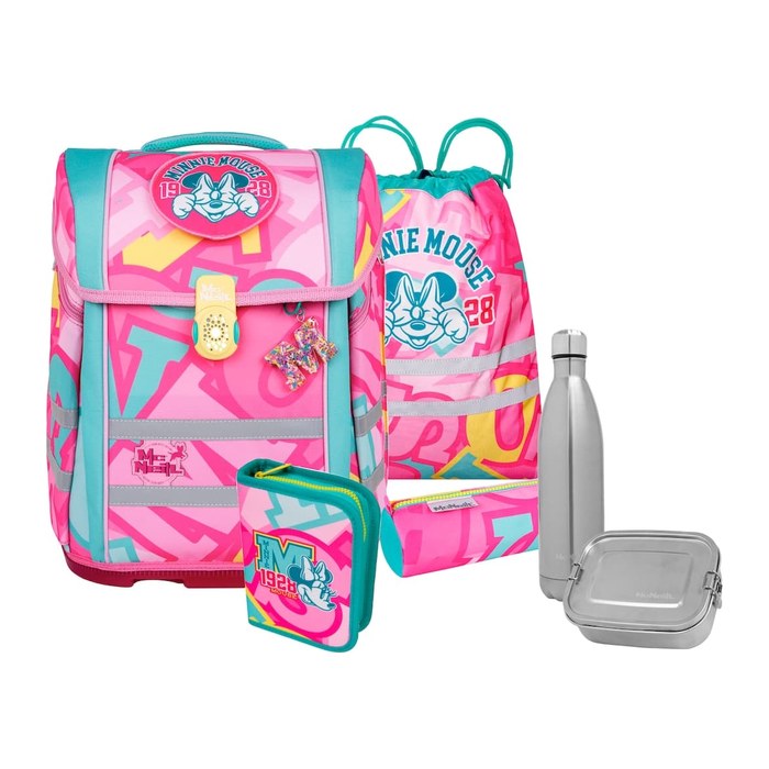 Mc®Neill Schulranzen-Set PERFECTO MINNIE MOUSE Kunstfaser pink